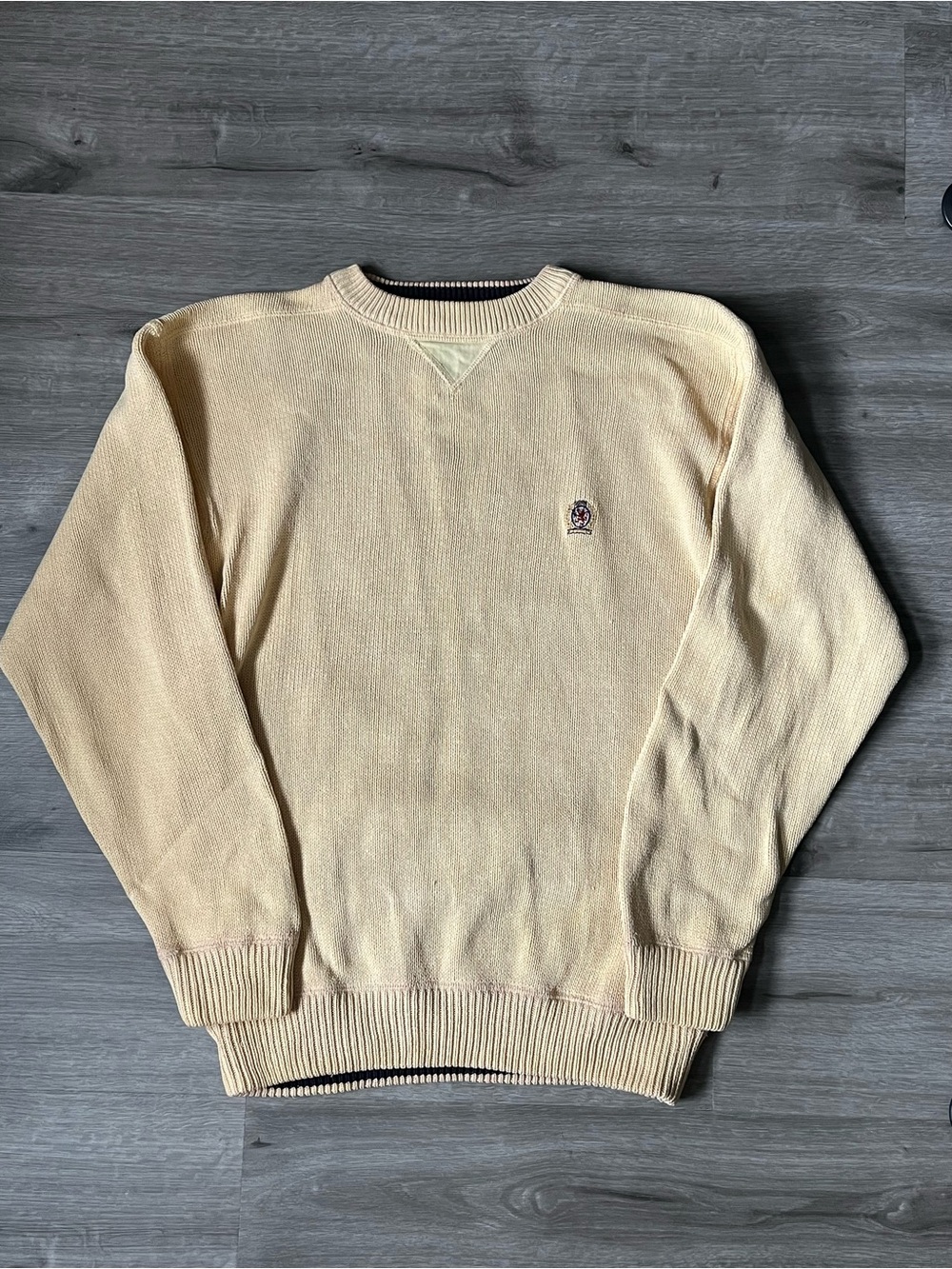 Vintage 90s Tommy Hilfiger Knit with Embroidered Lion Crest- Size M
